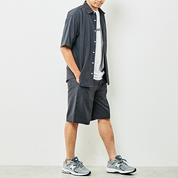 メンズメルローズ（MEN’S MELROSE）/【MASTER FRAME】リネンライクポプリンレギュラーカラーシャツ_16