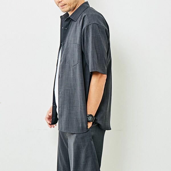 メンズメルローズ（MEN’S MELROSE）/【MASTER FRAME】リネンライクポプリンレギュラーカラーシャツ_13