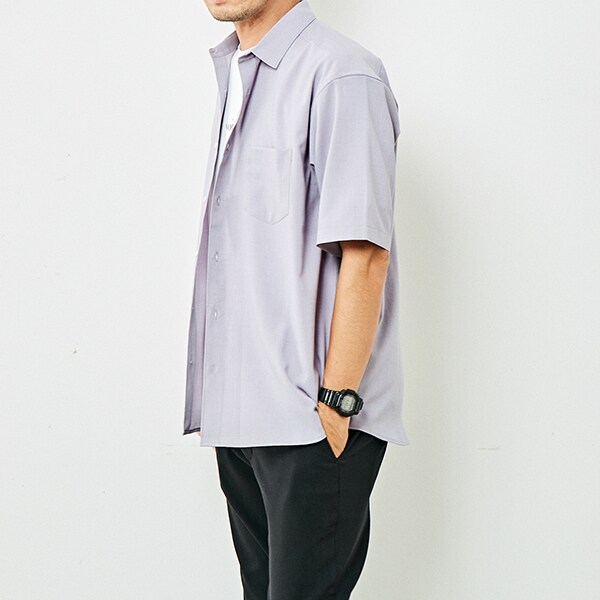 メンズメルローズ（MEN’S MELROSE）/【MASTER FRAME】リネンライクポプリンレギュラーカラーシャツ_6