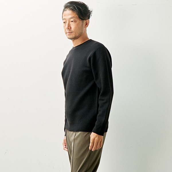 メンズメルローズ（MEN'S MELROSE）/ミドルゲージリップルクルーネック