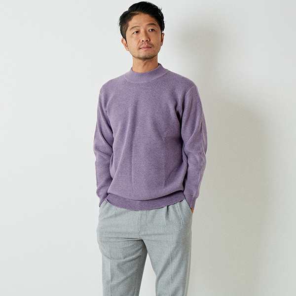 メンズメルローズ（MEN’S MELROSE）/【WEB限定】ミラノリブモックネックセーター