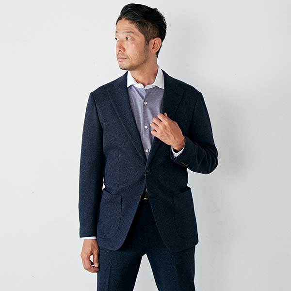 メンズメルローズ（MEN’S MELROSE）/ムリネジャージツイルセットアップジャケット_5