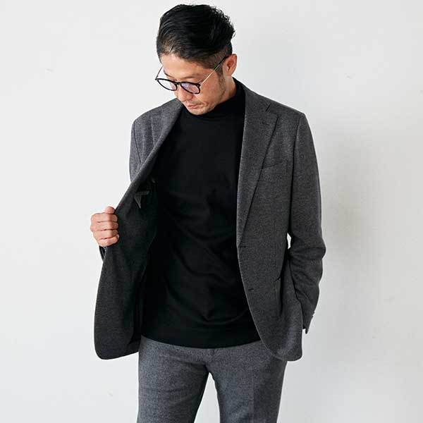 メンズメルローズ（MEN’S MELROSE）/ムリネジャージツイルセットアップジャケット_3