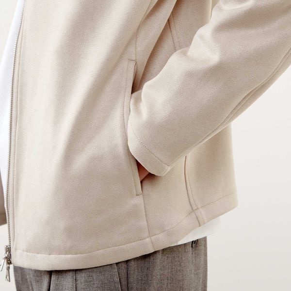 メンズメルローズ（MEN’S MELROSE）/ダンボールスエード シングルライダースライトブルゾン_9