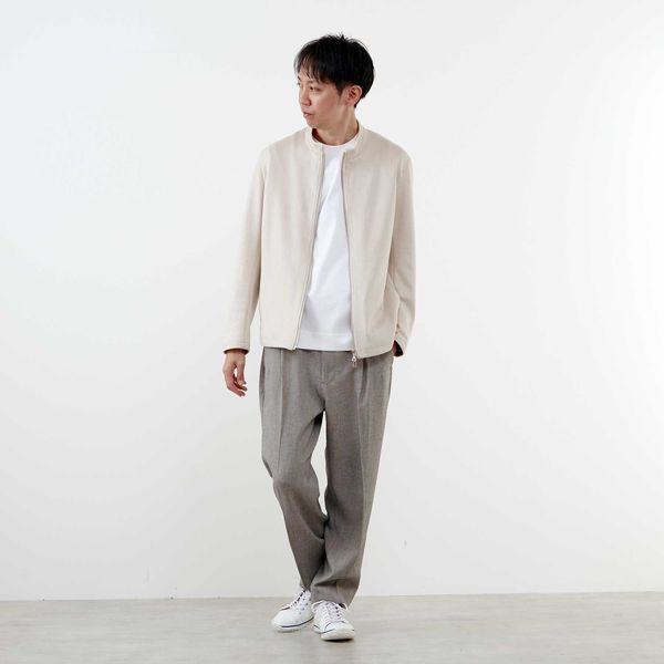 メンズメルローズ（MEN’S MELROSE）/ダンボールスエード シングルライダースライトブルゾン_18