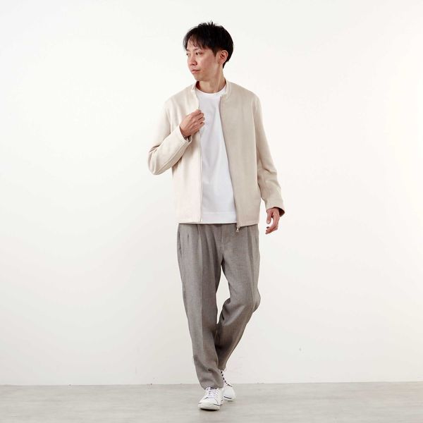 メンズメルローズ（MEN’S MELROSE）/ダンボールスエード シングルライダースライトブルゾン_19