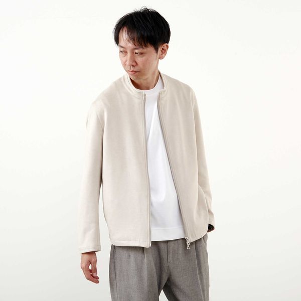 メンズメルローズ（MEN’S MELROSE）/ダンボールスエード シングルライダースライトブルゾン_16
