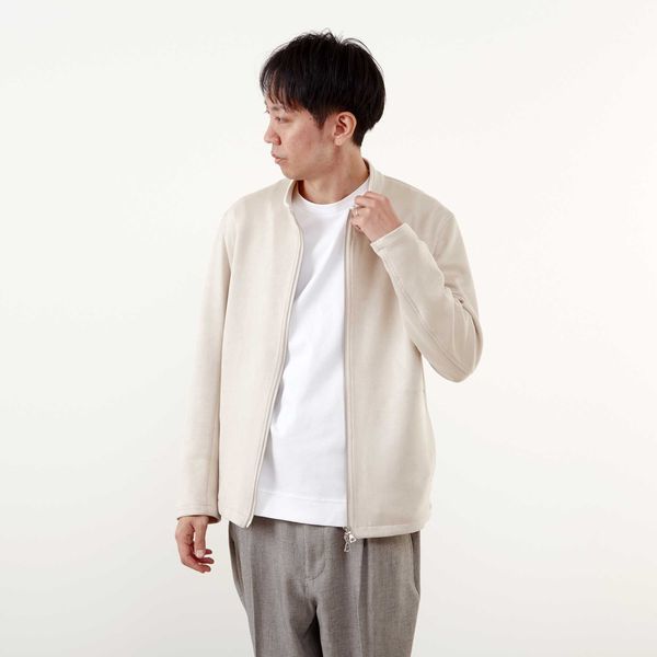 メンズメルローズ（MEN’S MELROSE）/ダンボールスエード シングルライダースライトブルゾン_17