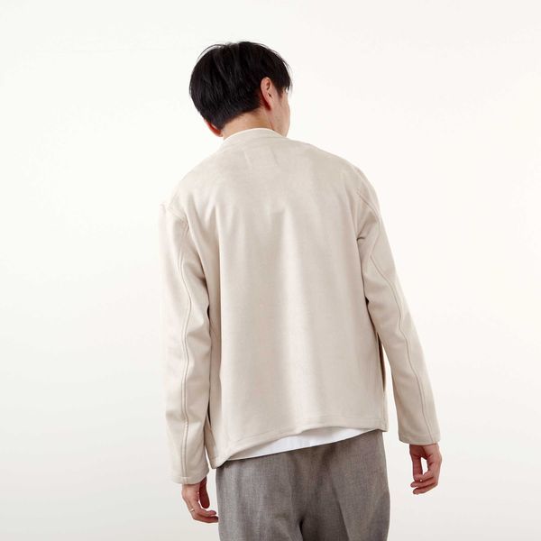 メンズメルローズ（MEN’S MELROSE）/ダンボールスエード シングルライダースライトブルゾン_5