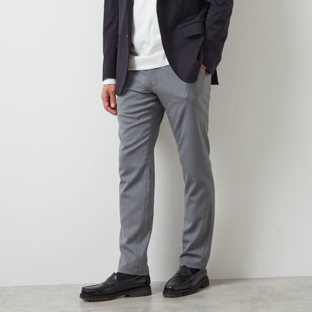 メンズメルローズ（MEN’S MELROSE）/《WEB限定》ストレッチヘリンボーンスリムテーパードパンツ