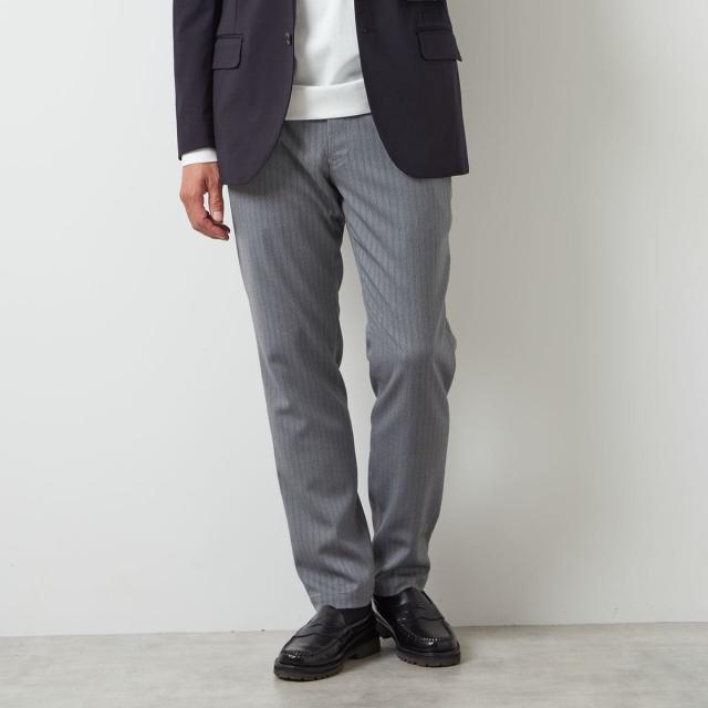 メンズメルローズ（MEN’S MELROSE）/《WEB限定》ストレッチヘリンボーンスリムテーパードパンツの通販は