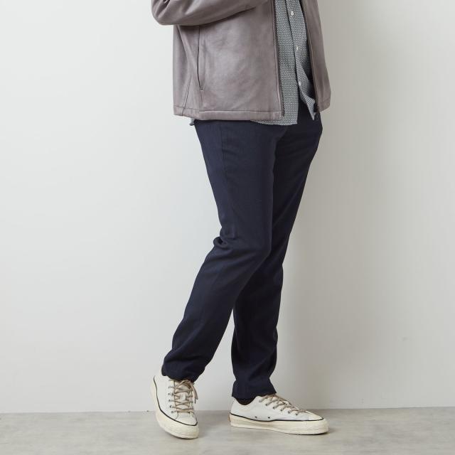 メンズメルローズ（MEN’S MELROSE）/《WEB限定》ストレッチヘリンボーンスリムテーパードパンツ