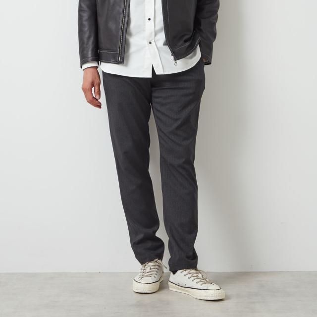 メンズメルローズ（MEN’S MELROSE）/《WEB限定》ストレッチヘリンボーンスリムテーパードパンツ