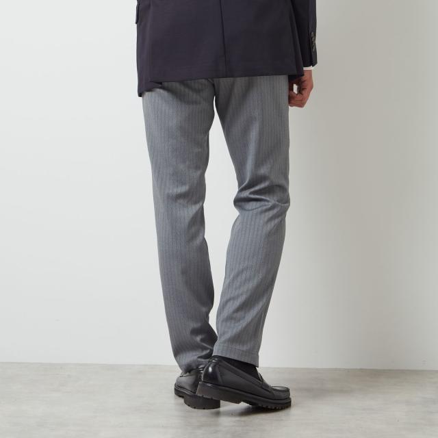 メンズメルローズ（MEN’S MELROSE）/《WEB限定》ストレッチヘリンボーンスリムテーパードパンツ