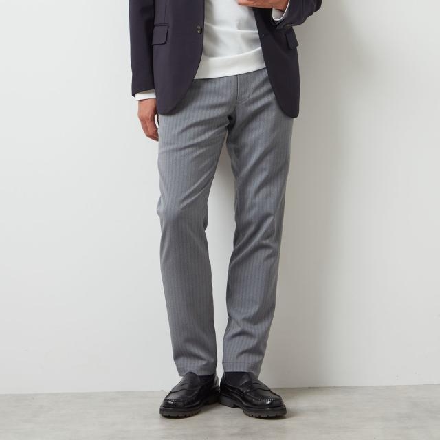 メンズメルローズ（MEN’S MELROSE）/《WEB限定》ストレッチヘリンボーンスリムテーパードパンツ