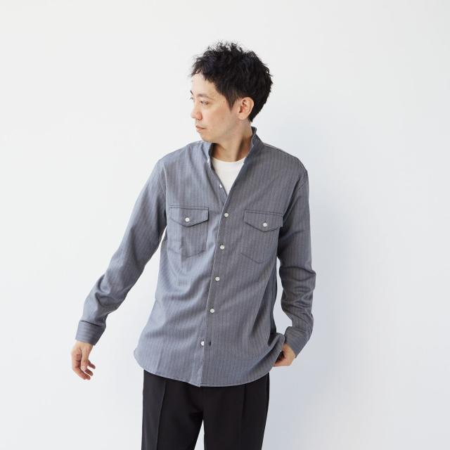 メンズメルローズ（MEN’S MELROSE）/ラナテックパターンワンピースカラーシャツ