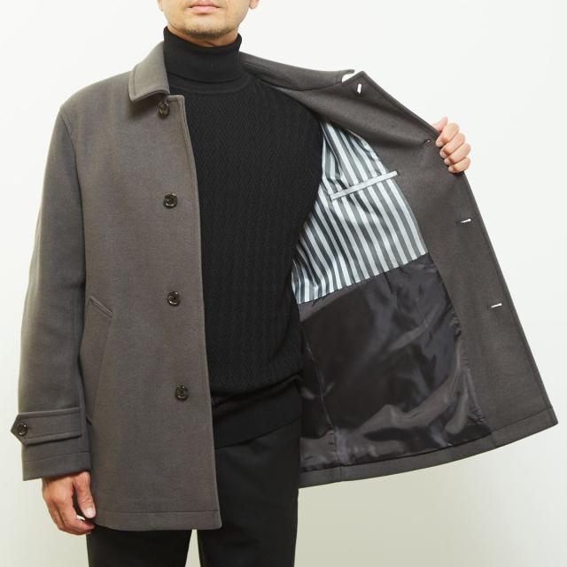 メンズメルローズ（MEN’S MELROSE）/《WEB限定》テックメルトンバルカラーショートコート