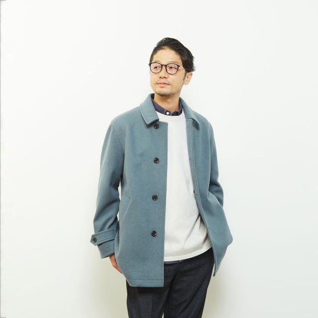 メンズメルローズ（MEN’S MELROSE）/《WEB限定》テックメルトンバルカラーショートコート