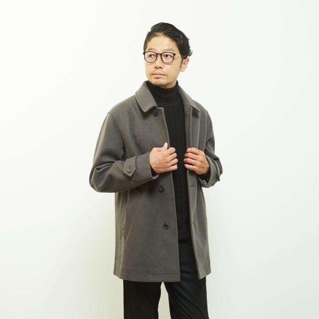 メンズメルローズ（MEN’S MELROSE）/《WEB限定》テックメルトンバルカラーショートコート