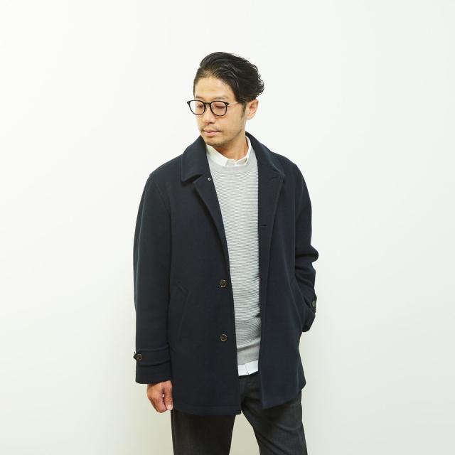 メンズメルローズ（MEN’S MELROSE）/《WEB限定》テックメルトンバルカラーショートコート