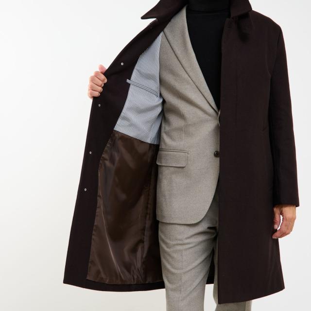 メンズメルローズ（MEN’S MELROSE）/Super110’s コンプレッションメルトンバルカラーコートの通販は