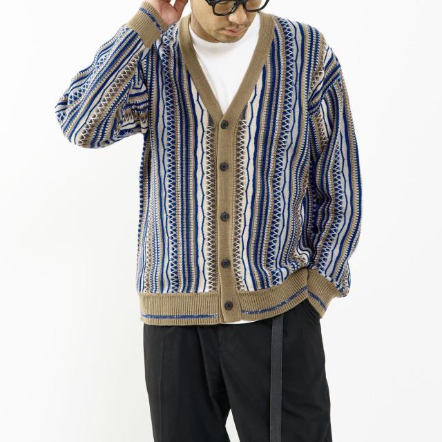 メンズメルローズ（MEN’S MELROSE）/【MASTER FRAME/マスターフレーム】レトロJQニットカーディガン