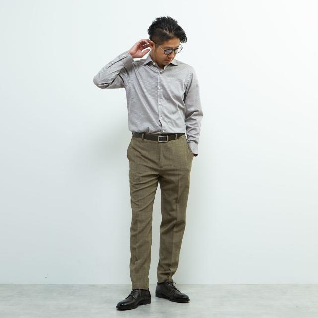 メンズメルローズ（MEN’S MELROSE）/HITOYOSHIダブルネーム ｜ ヴィンテージパターンワイドカラーシャツ_15