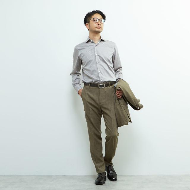メンズメルローズ（MEN’S MELROSE）/HITOYOSHIダブルネーム ｜ ヴィンテージパターンワイドカラーシャツ_16