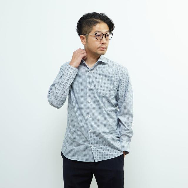 メンズメルローズ（MEN’S MELROSE）/HITOYOSHIダブルネーム ｜ ヴィンテージパターンワイドカラーシャツ_17