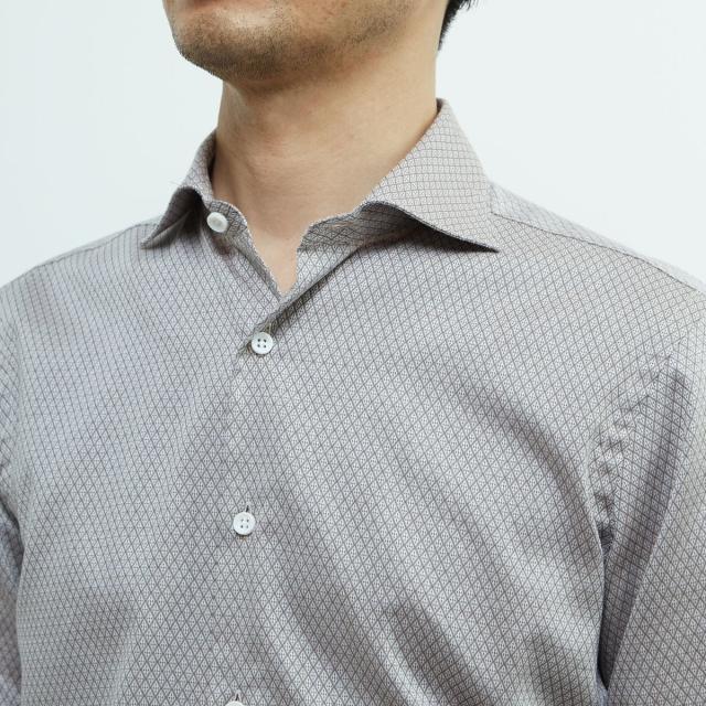 メンズメルローズ（MEN’S MELROSE）/HITOYOSHIダブルネーム ｜ ヴィンテージパターンワイドカラーシャツ_6