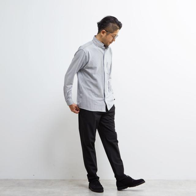 メンズメルローズ（MEN’S MELROSE）/トリコットサッカーワンピースカラーシャツ_17