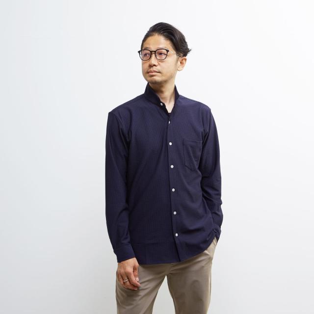 メンズメルローズ（MEN’S MELROSE）/トリコットサッカーワンピースカラーシャツ_18