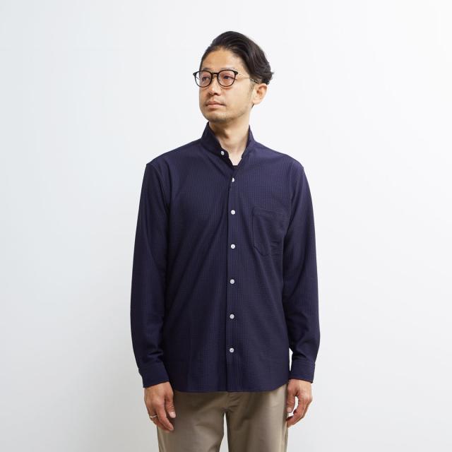 メンズメルローズ（MEN’S MELROSE）/トリコットサッカーワンピースカラーシャツ_3