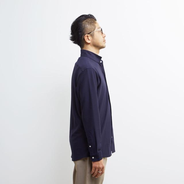 メンズメルローズ（MEN’S MELROSE）/トリコットサッカーワンピースカラーシャツ_5
