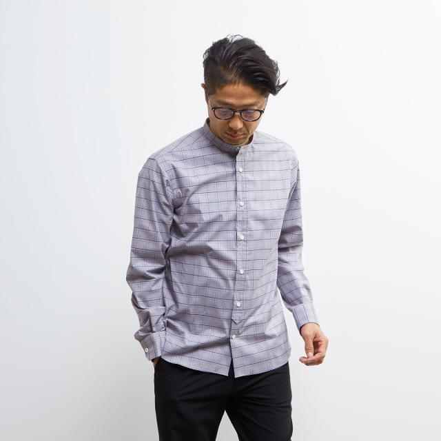 メンズメルローズ（MEN’S MELROSE）/HITOYOSHIダブルネーム ｜ クラシカルパターンバンドカラーシャツ_14