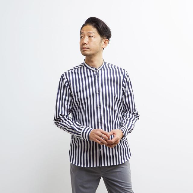 メンズメルローズ（MEN’S MELROSE）/HITOYOSHIダブルネーム ｜ クラシカルパターンバンドカラーシャツ_19