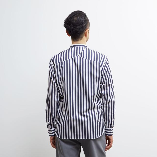 メンズメルローズ（MEN’S MELROSE）/HITOYOSHIダブルネーム ｜ クラシカルパターンバンドカラーシャツ_4