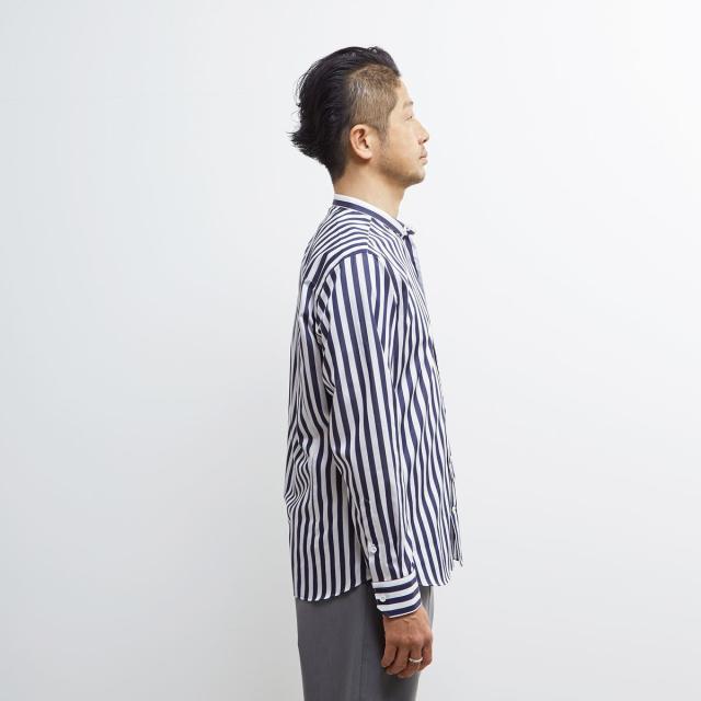 メンズメルローズ（MEN’S MELROSE）/HITOYOSHIダブルネーム ｜ クラシカルパターンバンドカラーシャツ_5