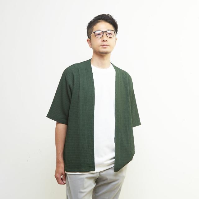 メンズメルローズ（MEN’S MELROSE）/テクスチャーメッシュハーフスリーブカーディガン