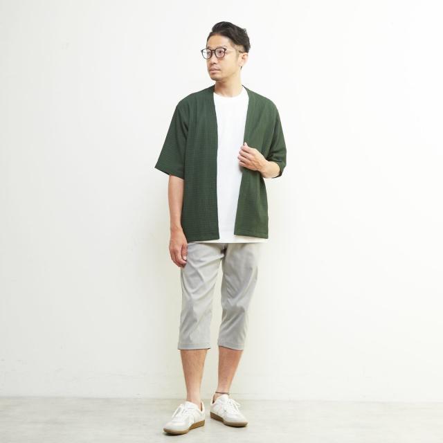 メンズメルローズ（MEN’S MELROSE）/テクスチャーメッシュハーフスリーブカーディガン