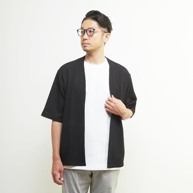 メンズメルローズ（MEN’S MELROSE）/テクスチャーメッシュハーフスリーブカーディガン
