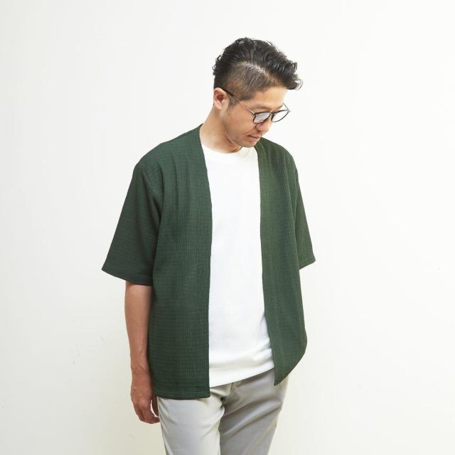 メンズメルローズ（MEN’S MELROSE）/テクスチャーメッシュハーフスリーブカーディガン
