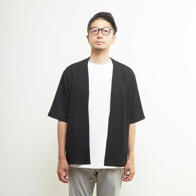 メンズメルローズ（MEN’S MELROSE）/テクスチャーメッシュハーフスリーブカーディガン
