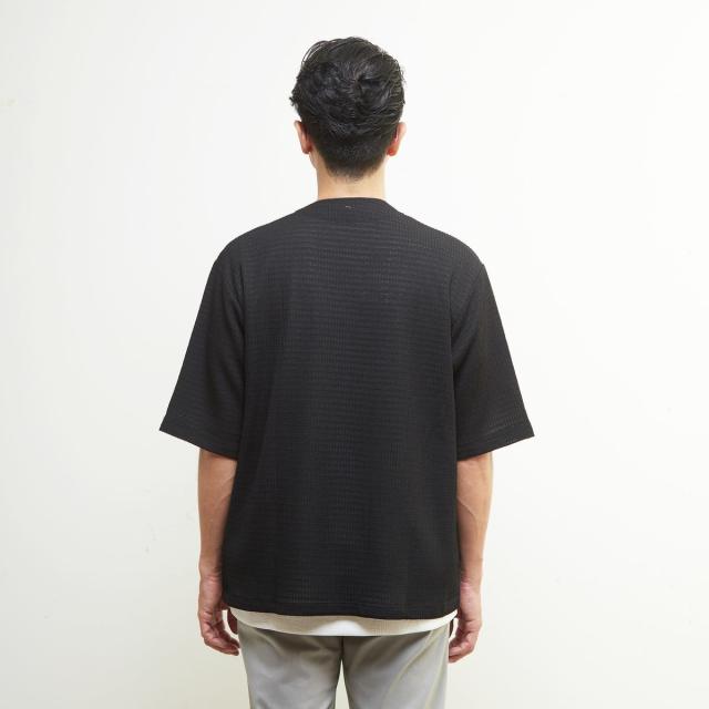 メンズメルローズ（MEN’S MELROSE）/テクスチャーメッシュハーフスリーブカーディガン