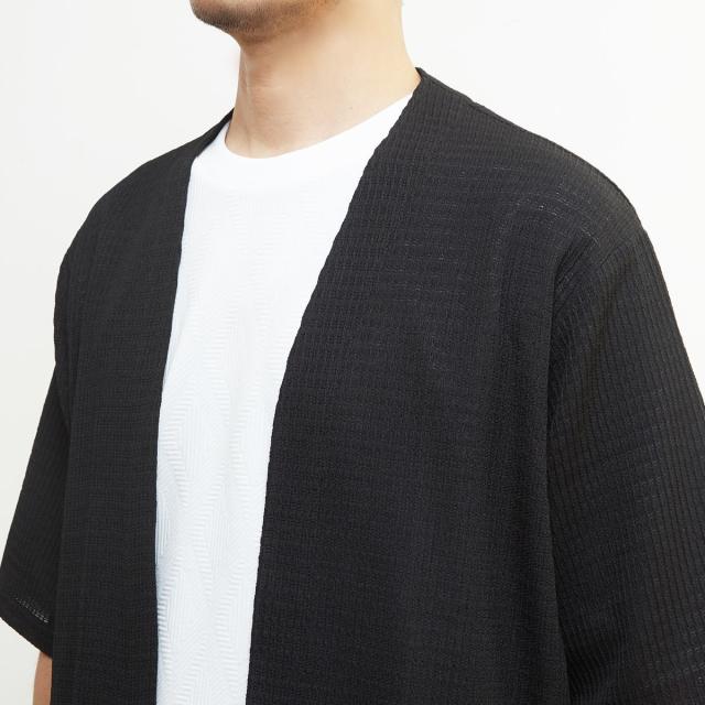 メンズメルローズ（MEN’S MELROSE）/テクスチャーメッシュハーフスリーブカーディガン