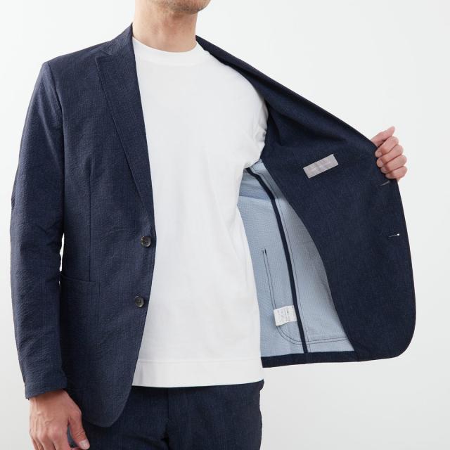 メンズメルローズ（MEN’S MELROSE）/プリントテックサッカーイージージャケット(セットアップ可)_11