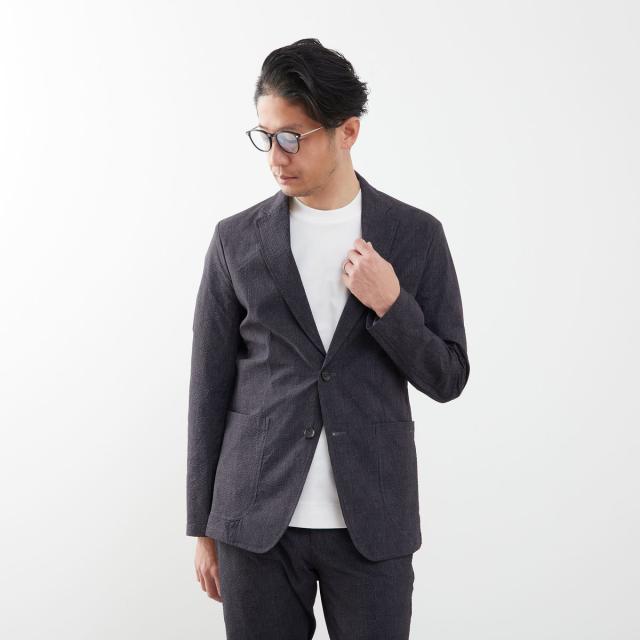 メンズメルローズ（MEN’S MELROSE）/プリントテックサッカーイージージャケット(セットアップ可)_2