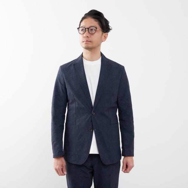 メンズメルローズ（MEN’S MELROSE）/プリントテックサッカーイージージャケット(セットアップ可)_3