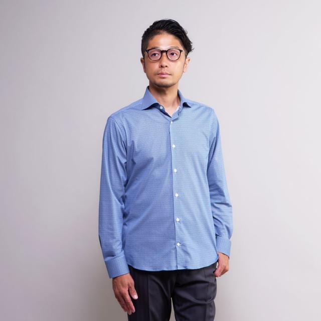 メンズメルローズ（MEN’S MELROSE）/HITOYOSHIダブルネーム ｜ プレミアムコットンジャージ ワイドカラーシャツ_1