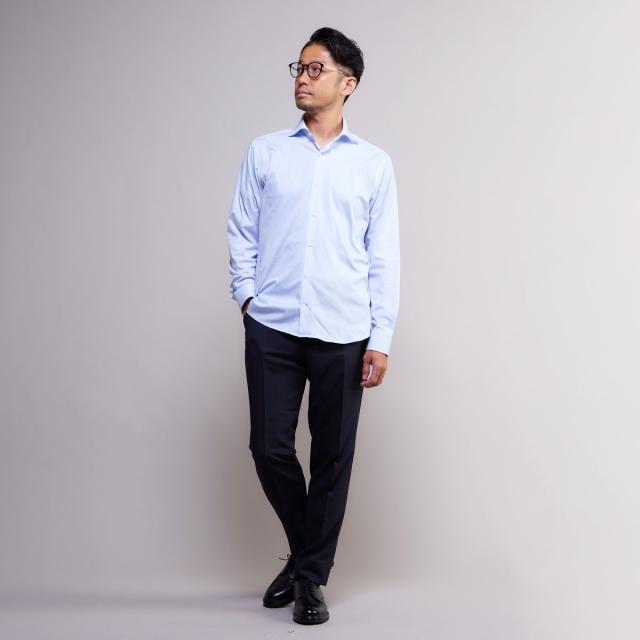 メンズメルローズ（MEN’S MELROSE）/HITOYOSHIダブルネーム ｜ プレミアムコットンジャージ ワイドカラーシャツ_12